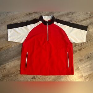 FootJoy Men's 1/2 Zip Short Sleeve Golf Wind Shirt Pullover Zip Pockets